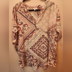 Maurices Multicolor Paisley Blouse Size 3X